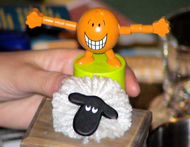 A sheep and Mr Tickle